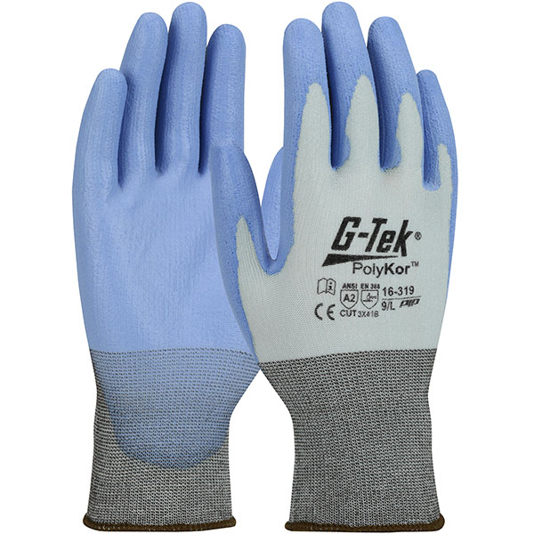 Seamless Knit PolyKor® Blended Glove with Polyurethane Coated Flat Grip on Palm & Fingers
