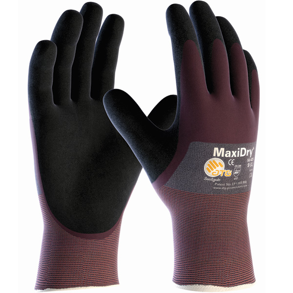 Ultra Lightweight Nitrile Glove with Seamless Knit Nylon Liner and Non-Slip MicroFoam Grip on Palm & Fingers - 3/4 Coated