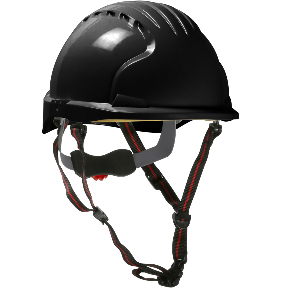 Safety helmets with integrated chin strap