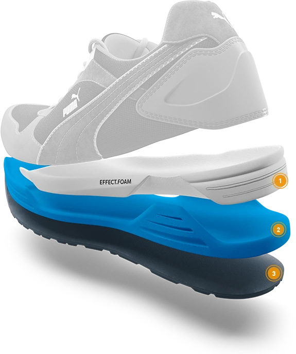 Effect Foam layered shoe sole