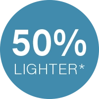 50% lighter