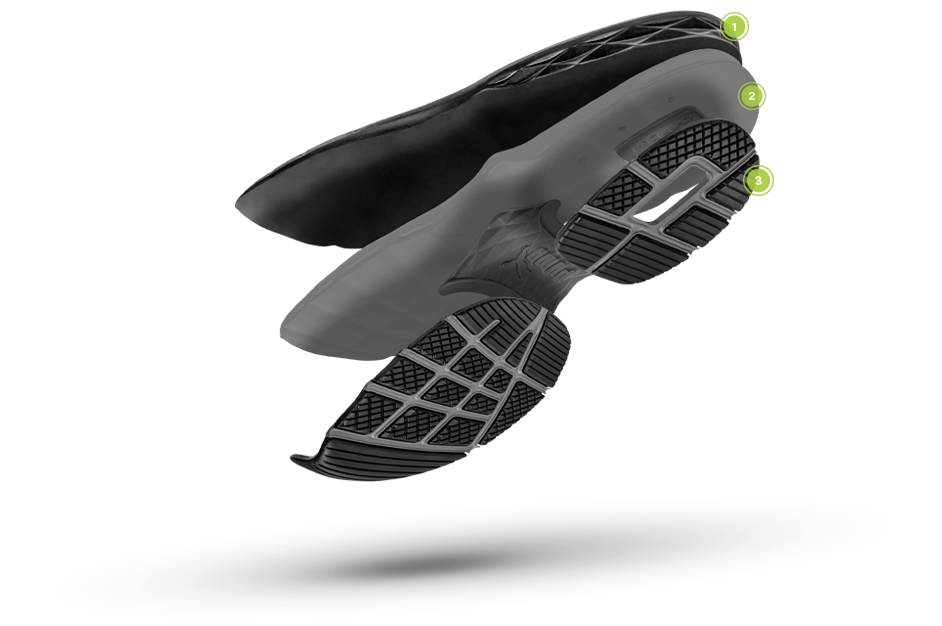 Impact Foam layered shoe sole