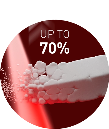 Close up of the foam that provides up to 70% energy return